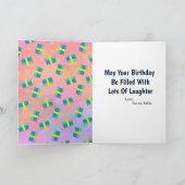 Happy Green Dinosaur Birthday personaliseren  Kaart (Binnen)