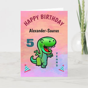 Happy Green Dinosaur Birthday personaliseren Kaart