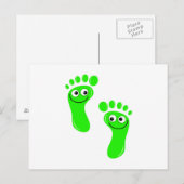 Happy Green Feet Briefkaart (Voorkant / Achterkant)
