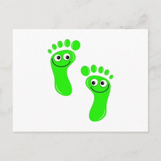 Happy Green Feet Briefkaart (Voorkant)