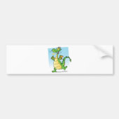 Happy Green Fire Breathing Dragon Dancing Bumpersticker (Voorkant)