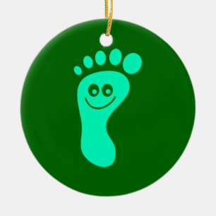 Happy Green Foot Keramisch Ornament
