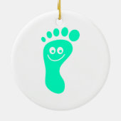 Happy Green Foot Keramisch Ornament (Achterkant)