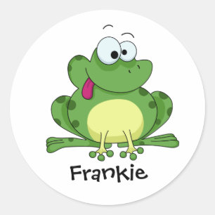 Happy Green Frog Ronde Sticker