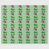 Happy Green Frog Wearing Santa Hat Cadeaupapier (Vlak)