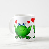 Happy Green Frogs Cute Cartoon Animals Koffiemok (Voorkant links)