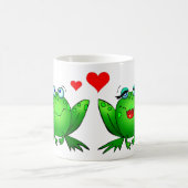 Happy Green Frogs Cute Cartoon Animals Koffiemok (Center)