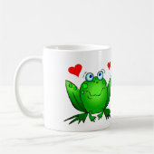 Happy Green Frogs Cute Cartoon Animals Koffiemok (Links)