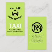 Happy Green glimlach Taxi Face Cab Driver Visitekaartje (Voorkant / Achterkant)