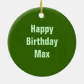 Happy Green Grape Custom Birthday Keramisch Ornament (Achterkant)