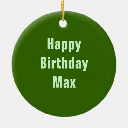 Happy Green Grape Custom Birthday Keramisch Ornament (Achterkant)