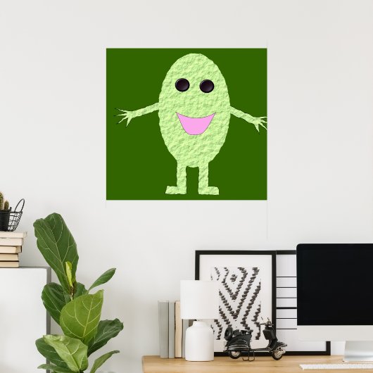 Happy Green Grape Poster (Thuiskantoor)