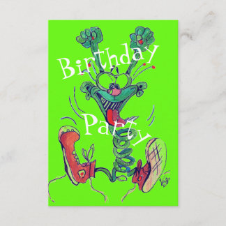 Happy Green Guy RSVP-uitnodigingen Kaart