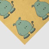 Happy Green Hippo Cartoon Tissuepapier (Detail)