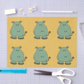 Happy Green Hippo Cartoon Tissuepapier (Craft)