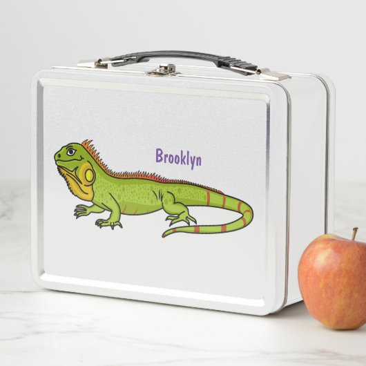 Happy green iguana cartoon illustratie (In situ)