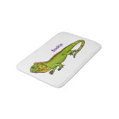 Happy green iguana cartoon illustratie badmat (Gekanteld)