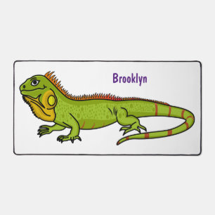 Happy green iguana cartoon illustratie bureaumat