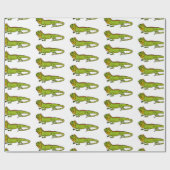 Happy green iguana cartoon illustratie cadeaupapier (Vlak)