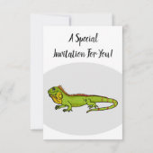 Happy green iguana cartoon illustratie kaart (Achterkant)
