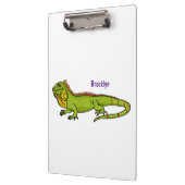 Happy green iguana cartoon illustratie klembord (Links)