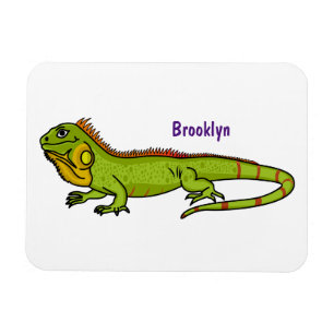 Happy green iguana cartoon illustratie magneet