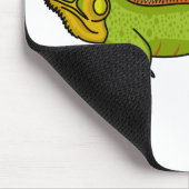 Happy green iguana cartoon illustratie muismat (Hoek)