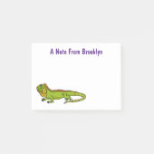 Happy green iguana cartoon illustratie post-it® notes (Voorkant)