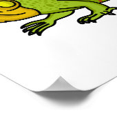 Happy green iguana cartoon illustratie poster (Hoek)