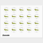 Happy green iguana cartoon illustratie ronde sticker (Vel)