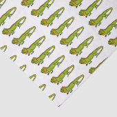 Happy green iguana cartoon illustratie tissuepapier (Detail)