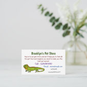 Happy green iguana cartoon illustratie visitekaartje (Staand voorkant)