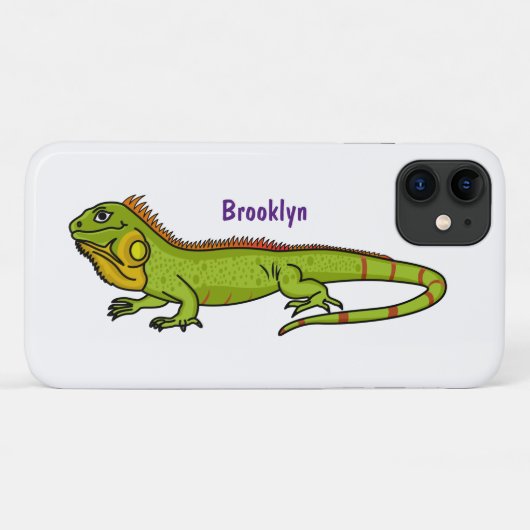 Happy green iguana cartoon illustration Case-Mate iPhone case (Achterkant (horizontaal))