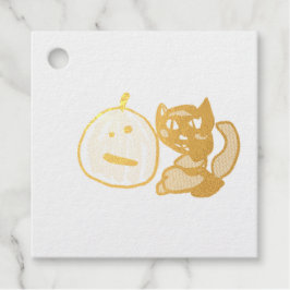 Happy Green Jack o Lantern Black Cat  Bedankjes Labels