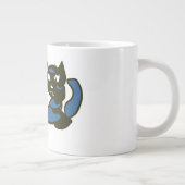 Happy Green Jack o Lantern Black Cat  Grote Koffiekop (Rechts)