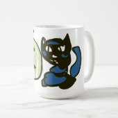 Happy Green Jack o Lantern Black Cat  Koffiemok (Voorkant rechts)