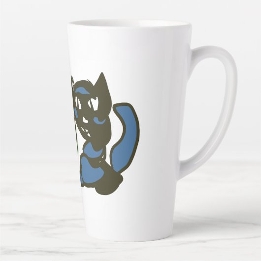 Happy Green Jack o Lantern Black Cat  Latte Mok (Rechts)