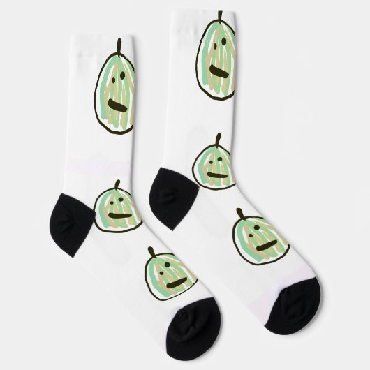 Happy Green Jack o Lantern Black Cat  Sokken (Rechts)