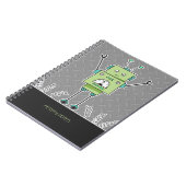 Happy Green Robot & Metal Springs Notitieboek (Linkerzijde)