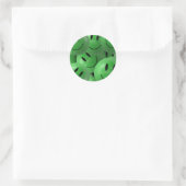 HAPPY GREEN SMILIE FACES CIRCLES LAYERED PATTERN W RONDE STICKER (Tas)