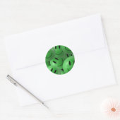 HAPPY GREEN SMILIE FACES CIRCLES LAYERED PATTERN W RONDE STICKER (Envelop)