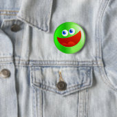 Happy Green Smilie Ronde Button 5,7 Cm (In situ)