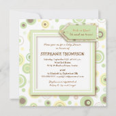 Happy Green Stippen Neutraal Baby shower Uitnodigi Kaart (Voorkant)