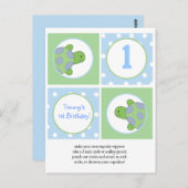 Happy Green Zee Turtles Cupcake Toppers Briefkaart (Voorkant / Achterkant)