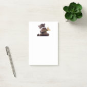 Happy Grey Hippo Holding Daisy, Schattigee liefdes Post-it® Notes (Kantoor)