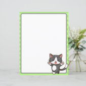 Happy Grey kitten met gesloten ogen Papierblad (Staand voorkant)