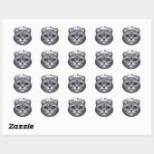 Happy Grey Korthaar Kat · Gepersonaliseerd Ronde Sticker (Vel)