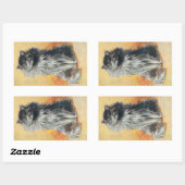 Happy Grey Long Haired Cat Afbeelding beroemd gema Rechthoekige Sticker (Vel)