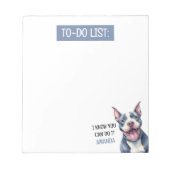 Happy Grey Pit Bull to Do Lijst Notitieblok (Voorkant)