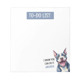 Happy Grey Pit Bull to Do Lijst Notitieblok
